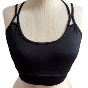 Fabletics Black Cross-Back Sports Bra Medium